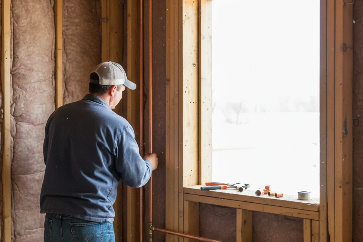 Licensed plumber running new copper supply lines in a Cave City home